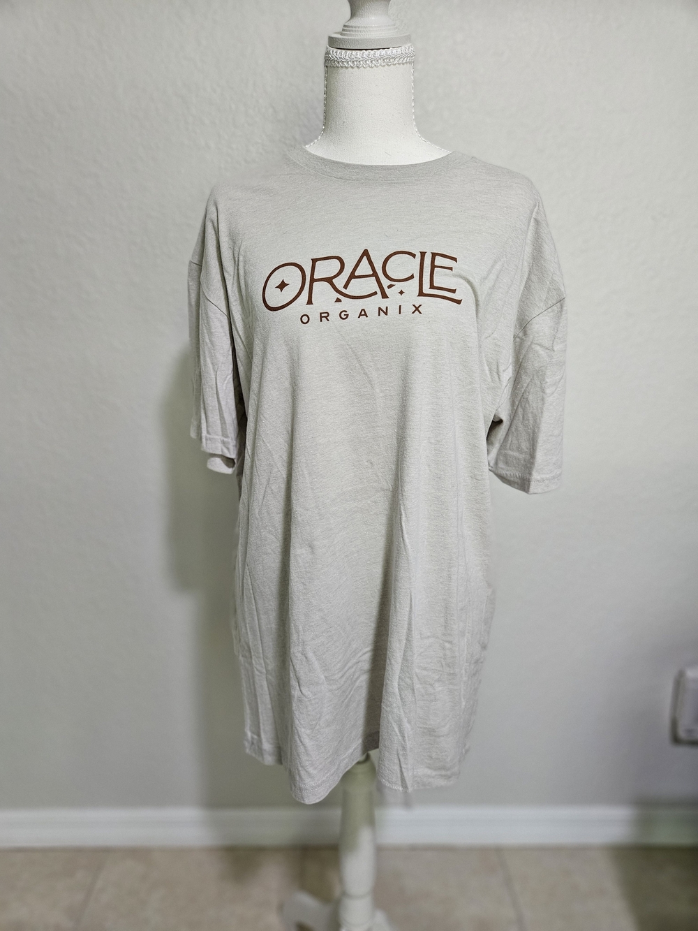 Next Level Apparel Cream Short-Sleeve Tee with Brown Oracle Logo